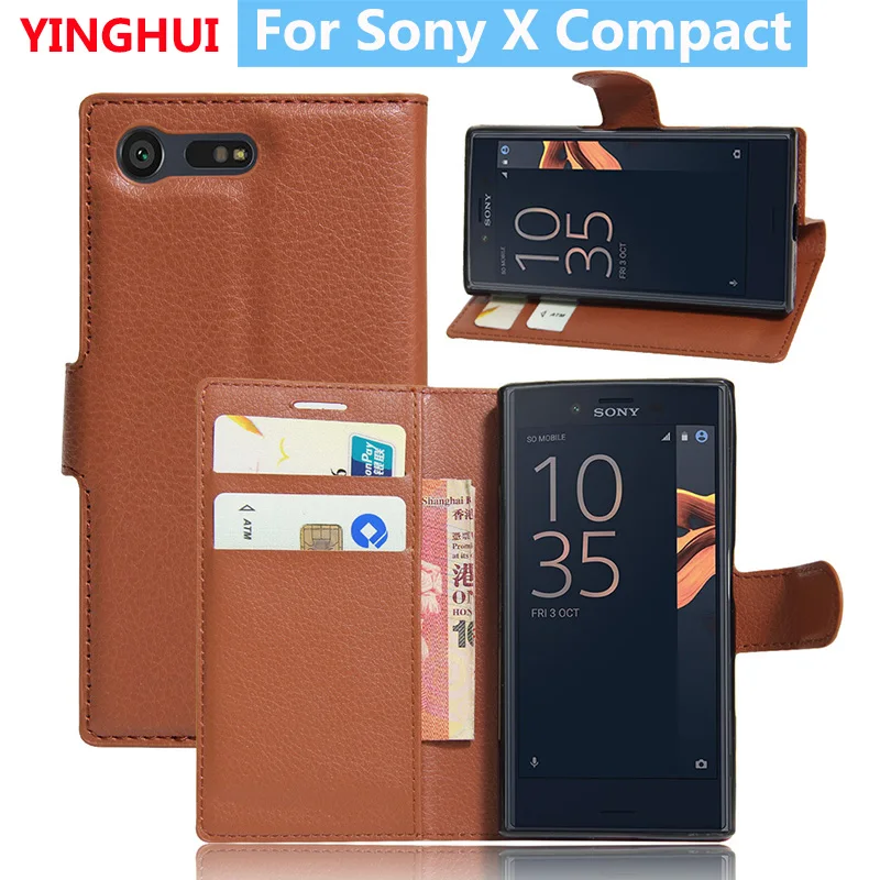 Для Sony Xperia X Compact кожаный флип-чехол для телефона Book Style кошелек Слот Карт