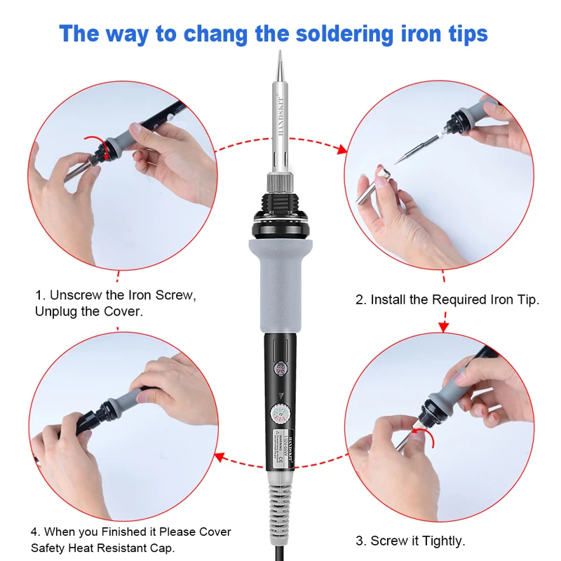 Паяльник Handskit 60 Вт 11 в/220 В Электрический Регулируемый паяльник|soldering station|soldering iron