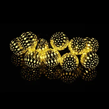 

Hollow Ball Silver Spherical Solar LED Fairy Light String Window Outdoor Garden Decor Barbecue Home Party Atmosphere Christmas