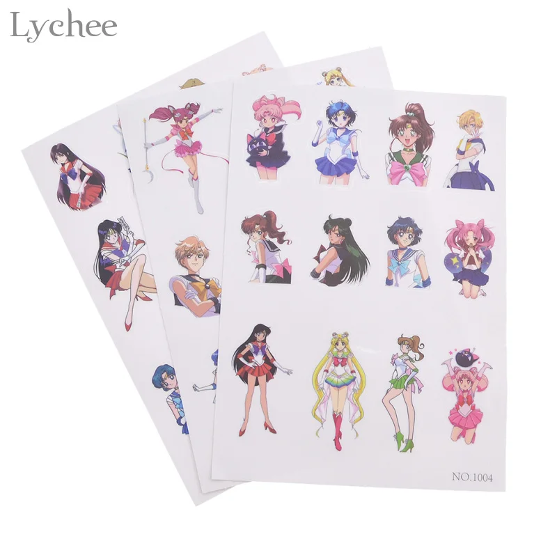 Lychee Life 3 листа Сейлор Мун девушки канцелярские наклейки для скрапбукинга