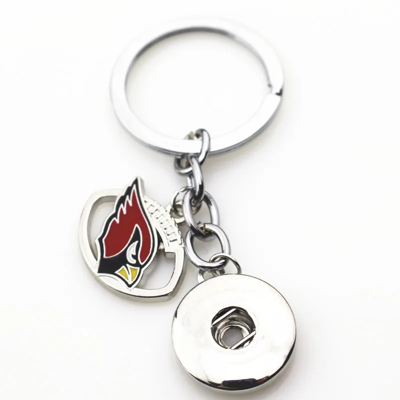 6pcs/lot Wholesale Cardinals Snap Keychains Keyring USA Team Football