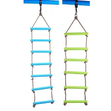 Children Toy Swing Outdoor Indoor Plastic Ladder Rope Playground Games For Kids Climbing Rope Swing Plastic 6 Rungs PE Rope thinkeasy 32 pcs plastic children indoor rock climbing stones screw toy wall kit kids toys sports hold outdoor game playground