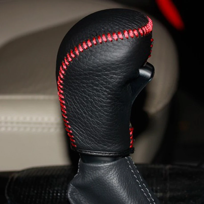 

Free Shipping High Quality Cowhide Top Layer Leather Automatic Gear Shift Collars Gear Cover For Hyundai Grand SantaFe ix45