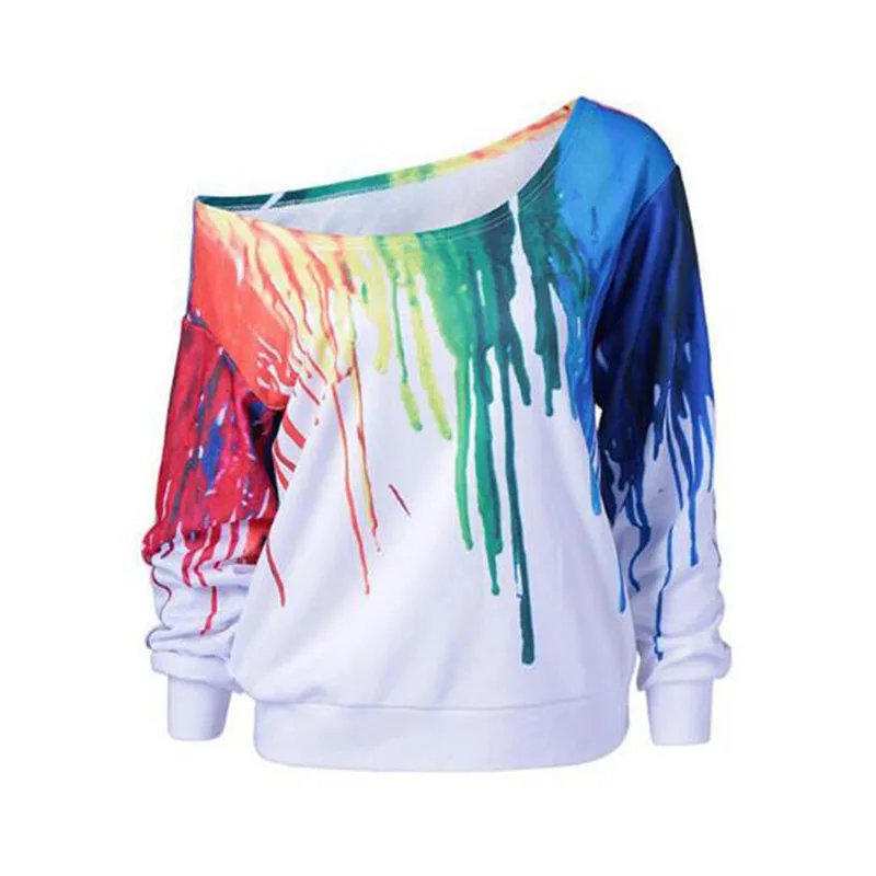 Offerte Autunno Punk Felpa Donne Felpe Nuovo Modo di Fuori Tuta Felpe Pittura A Olio Hip Hop 3D Stampa Felpe