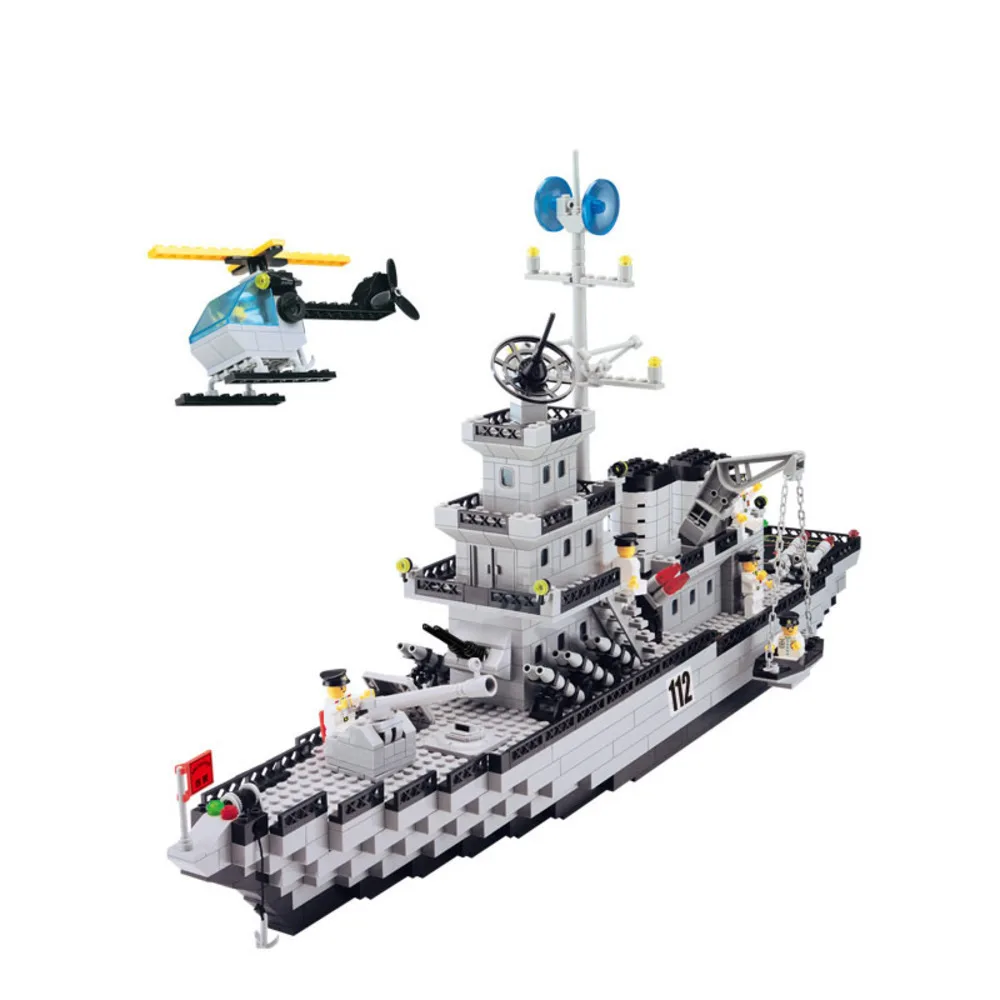 

ENLIGHTEN CombatsZone Military Missile Cruiser Battleship Helicopter DIY Model Building Blocks Kids Toys Gift