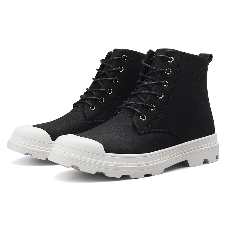 GRAM EPOS/черные и белые ботинки; мужские зимние ботинки; Теплые ботильоны; Водонепроницаемая износостойкая повседневная обувь