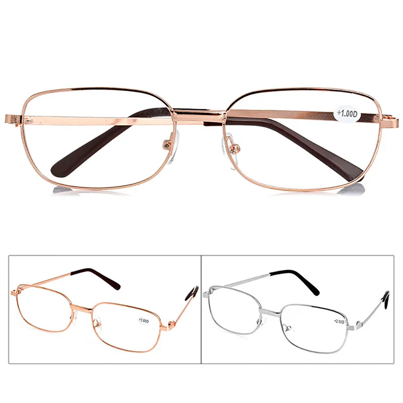 

New Metal Anti-fatigue Reading Glasses Men/ Women Full Frame Eyewear +1.00 1.50 2.00 2.50 3.00 3.50 4.00 Diopter