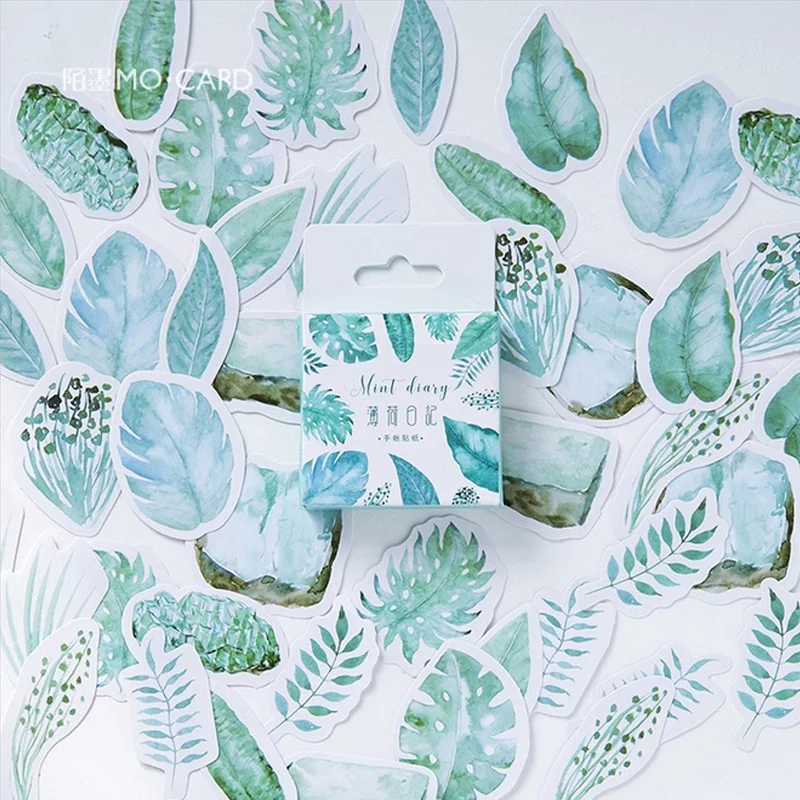 

45 pcs/lot Plants Green Leaves mini paper sticker package DIY diary decoration sticker album scrapbooking