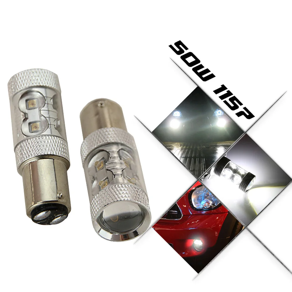2x белый/красный/желтый S25 1157 P21/5 Вт Bay15D BA15D BAZ15D 50 CREE чип светодиодный автомобильный
