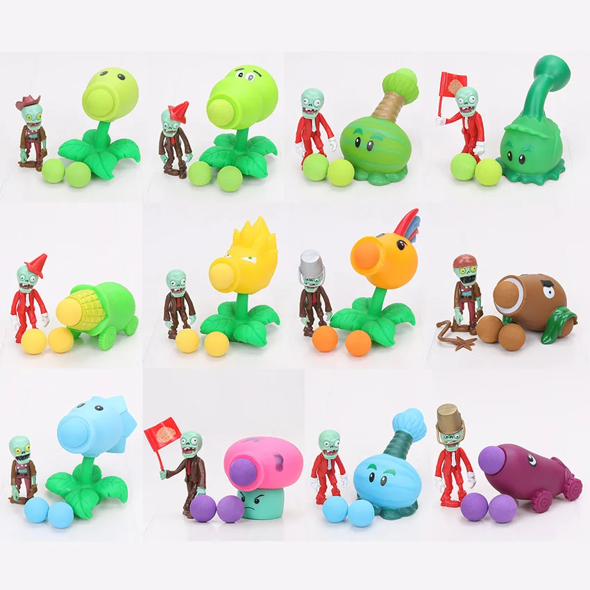

12 Styles Game Plants Peashooter PVC Action Figure Model Toys Zombies figure Kids Gifts Dolls