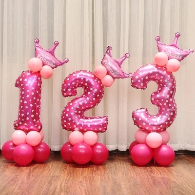 16 inch Figure Digit Number Balloons Number Foil Balloon For Decoration Happy Birthday Balloon