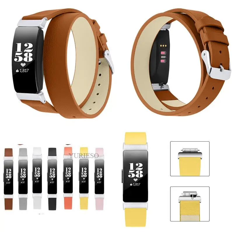 20 шт. для Fitbit Inspire HR Bands двойной кожаный браслет сменный ремешок