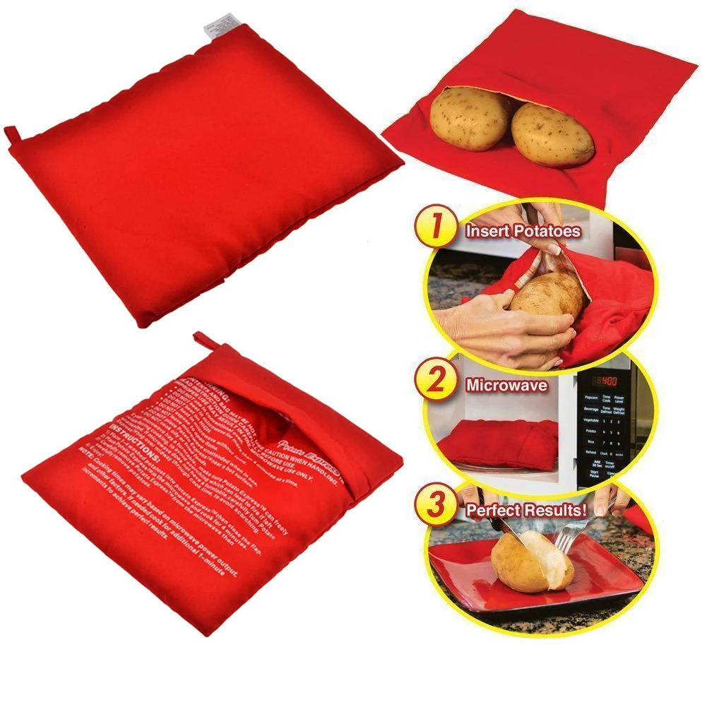 

1pc Baked Microwave Potato Bag Cooker Bag Cooks Quick Fast 4 Potatoes In 4 Minutes Kitchen Gadget Tools Quick Fast Kitchen Tools