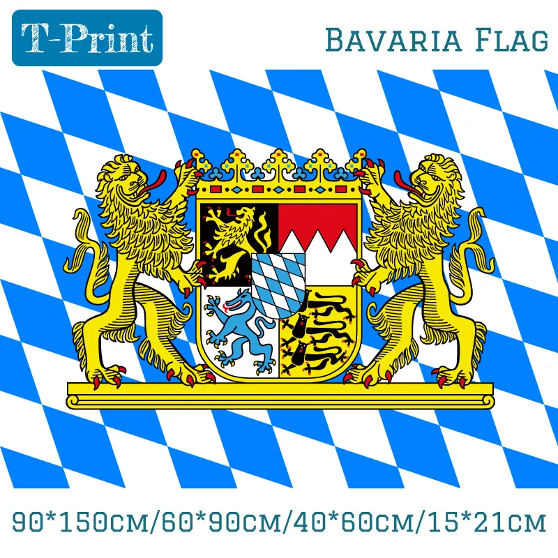 

Free shipping 90*150cm/60*90cm/40*60cm/15*21cm German Bavaria Flag