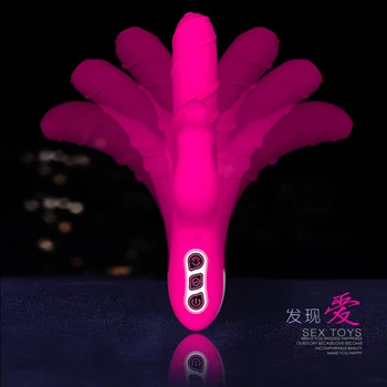 Silicone Rabbit Vibrator 360 Degree Rotation G Spot Vibrator Thrusting Vibrating dildo Clitoris Vibrator Adult Sex toy for Wome 3