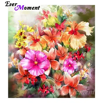 

Ever Moment Diamond Painting Colorful Flowers Square Drills Mosaic DIY Cross Stitch Diamond Embroidery Artwork ASF1101