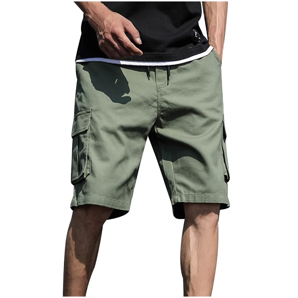 Men Pants New Beach Shorts Man Casual Camouflage Shorts Military Pants Male Bermuda Cargo Overalls Plus Size M-7XL L0620 - Цвет: Army Green