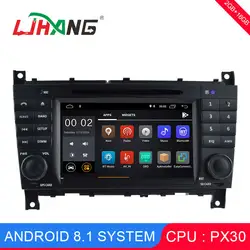 LJHANG 2 Din Автомобильный мультимедийный плеер Android 8,1 для Mercedes Benz/W203/CLK200/CLK22/C180/C200 gps Радио головного устройства автомобильных аудио