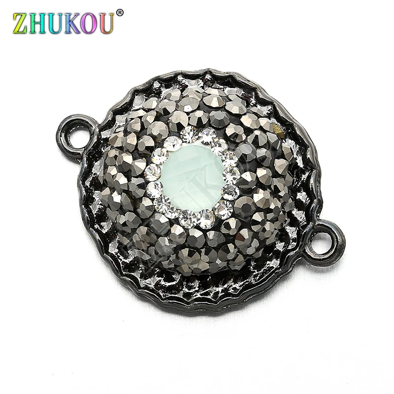 

18*23mm High Quality Handmade Brass Cubic Zirconia Charms Connector for DIY Jewelry Findings, Hole: 1mm, Model: VS212