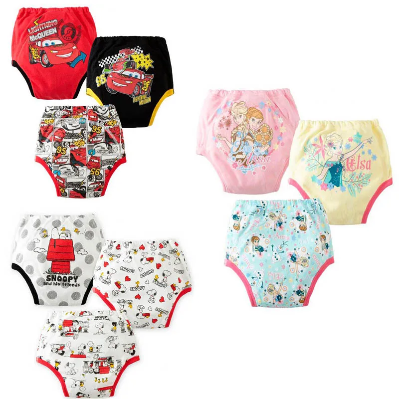 

9pcs/lot Waterproof Cartoon Lovely Baby Potty Training Pants Reusable Underwear Cloth Diaper Panti Kid Swimming Briefs Wholesale