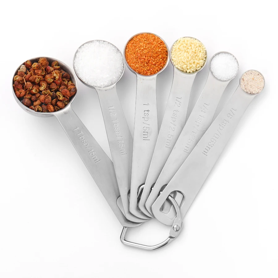 6pc Kitchen Measuring Spoons Baking Cooking Set 0.63ml 1.25ml 2.5ml 5ml