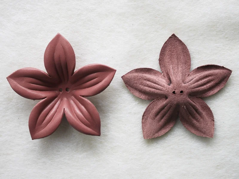 DIY 꽃 제작용 가죽 꽃잎, 5 잎 장식, 고품질, 단색, 8*8cm, 로트당 1 개