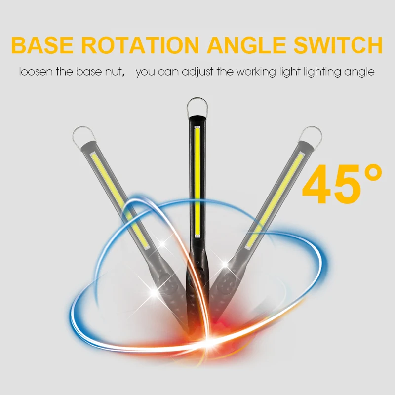 Hlxg USB Перезаряжаемый рабочий фонарик Магнитный фонарик для осмотра фонарь крючок подвесной светильник для ремонта автомобиля кемпинг огни