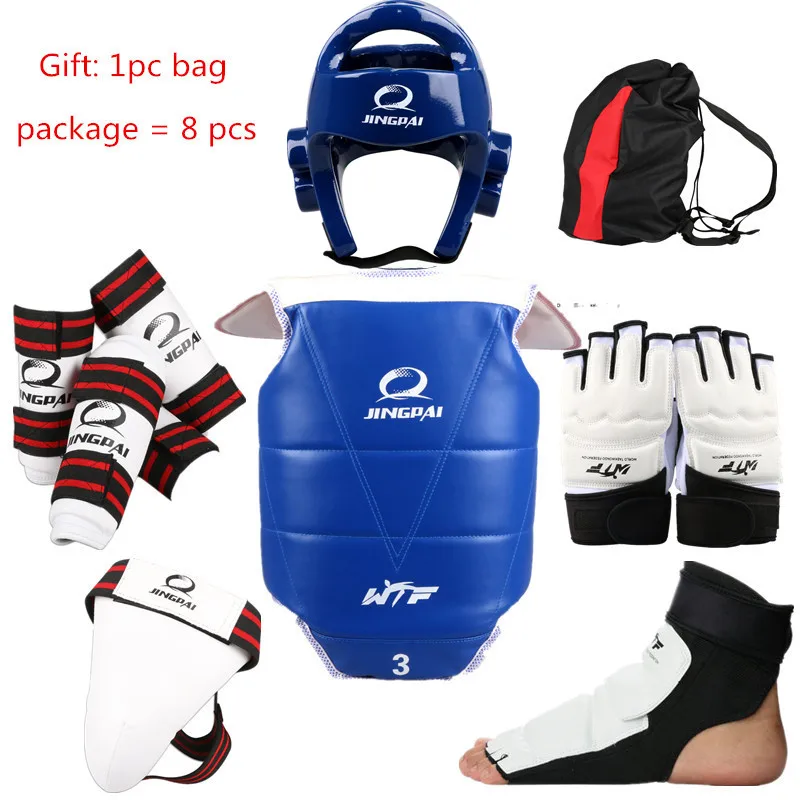 WTF Taekwondo Sparring Gear Protectors Guards complete set 8 pcsin