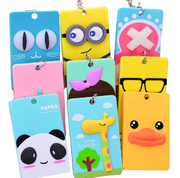 

PVC Badge Holder Accessories ID Card Holder Lovely 3D Cartoon Credit Card Bus Door Card Case Cute Key Holder For Men & Women