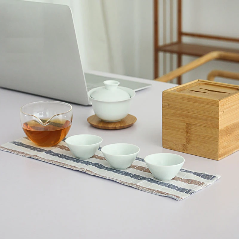 Tea Cup Tea Ceremony Tools Tea Set TANGPIN Ceramic Gaiwan Teacups Ceramic Chinese Tea Pot Portable Travel Tea Set