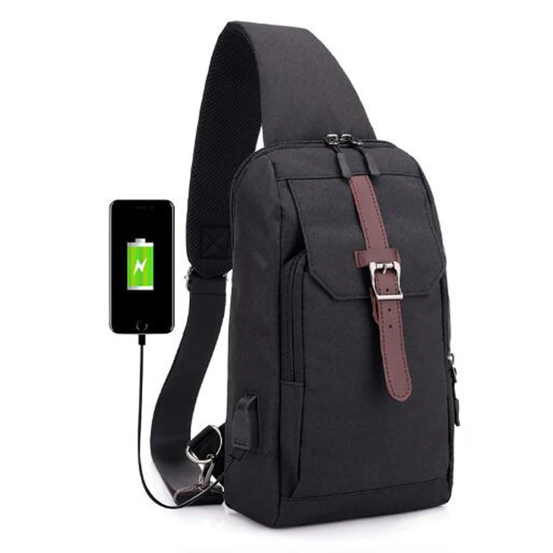 Мужская деловая дорожная сумка через плечо, Повседневная нагрудная сумка, сумки с USB зарядкой, сумки через плечо, сумка A10262