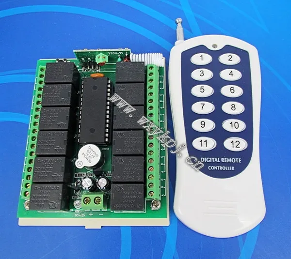 

NEW DC12V 12CH digital remote control switch 315MHZ/433MHZ remote control on off switch