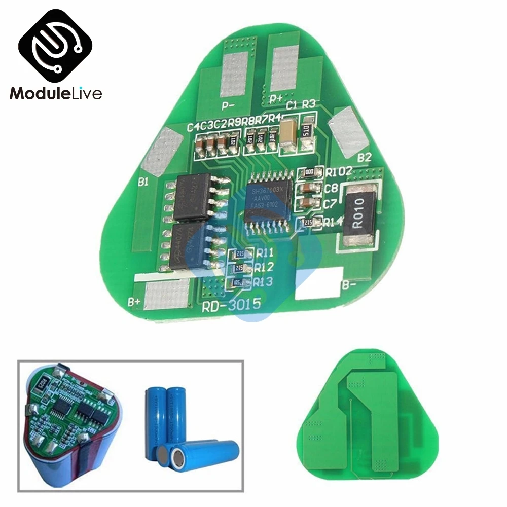 

3S 4A Li-ion Lithium Battery Protection Circuit Board 3 Cell PCB 10.8V-12.6V 3S2P 10.8V 11.1V 12V