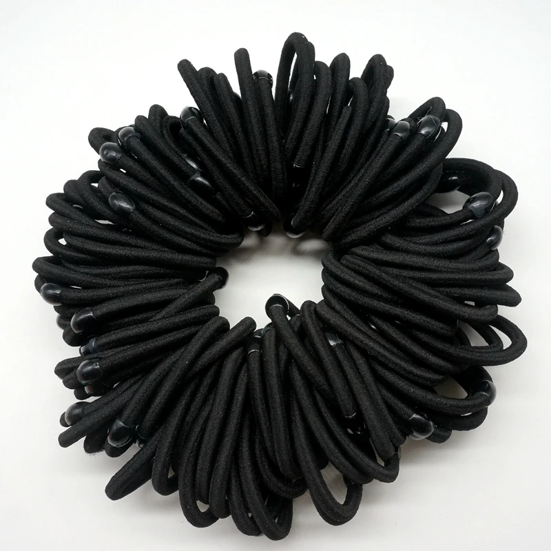 100 pcs Black Girls high elastic hair ties head band rope ponytail