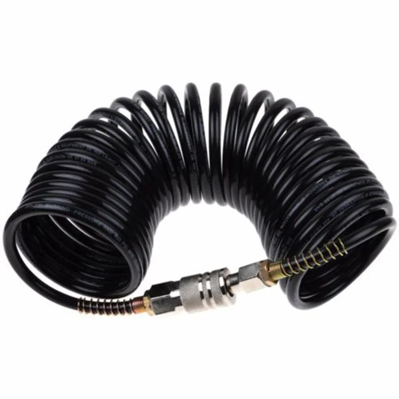 

1/4" Air Hose Fitting Coil Pneumatic Compressor 200 PSI Quick Coupler Tube