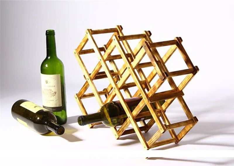 Wood wine rack Creative Wine Holder Home Bar Beer Wine Stand Foldable