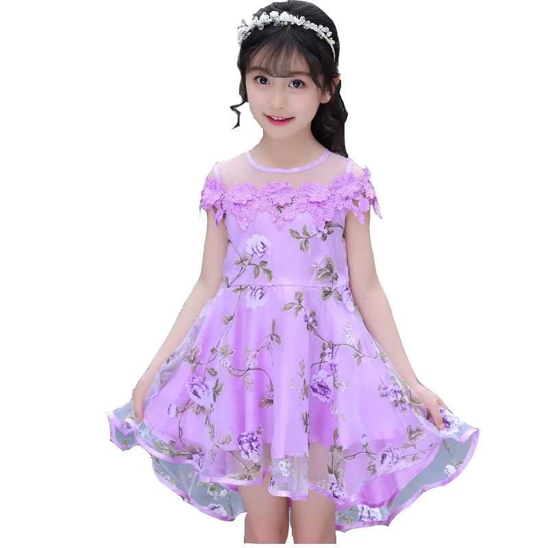 Baby Girls Evening Dresses A Line Child Purple Dress Ball Gown white