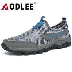 AODLEE Лето 2019 г. Мужской сетки обувь для мужчин повседневная обувь для взрослых дышащий свет вождения Прогулки Спортивная обувь слипоны