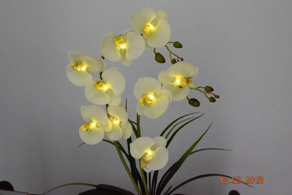 Flores de orquídea led com luz de