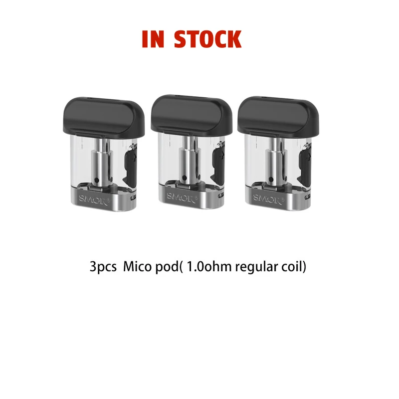 SMOK 3 шт./упак. SMOK Mico pod 1,7 мл емкость с 0.8ohm 1.0ohm 1.4ohm катушки сопротивления подходит для SMOK Mico Pod Комплект для электронной сигареты