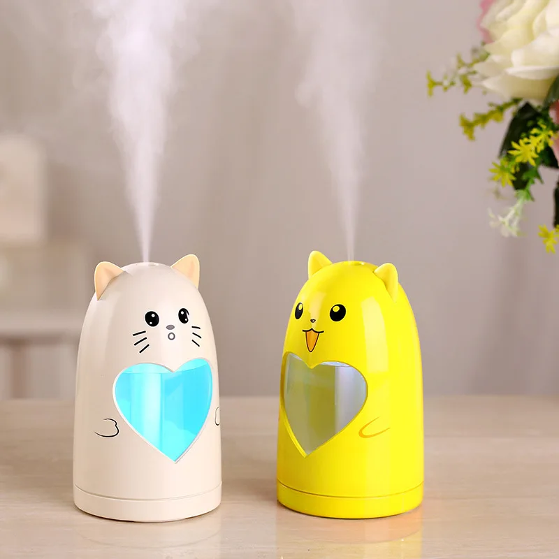 

Mini USB DC5V Ultrasonic Humidifier Air Diffuser Mist Maker with LED Night Light Cartoon Humidifier for Home Office Car Use 35D