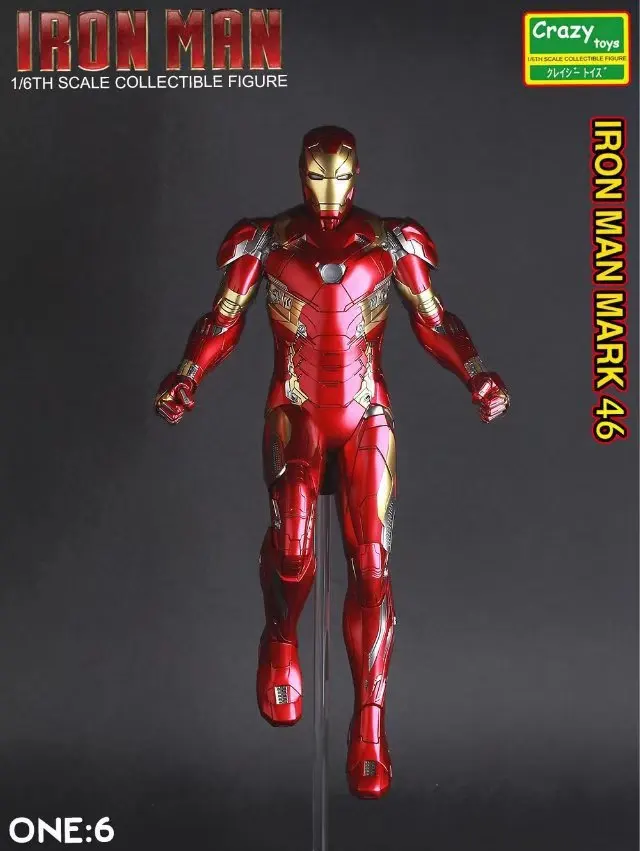 Crazy Toys Iron Man Mark XLVI Action Figure 1/6 scale painted Figure IronMan Mk46 Marvel PVC Action Figures Toy Brinquedos