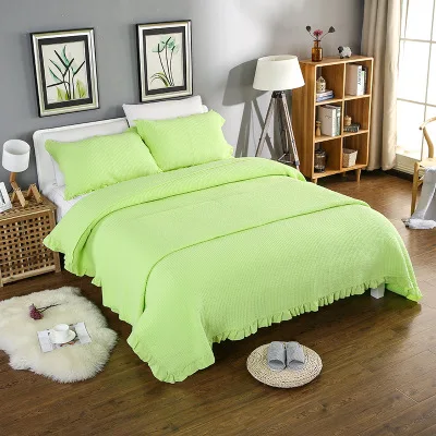 

Summer Handmade Patchwork Quilt Set 3PCS 100% Cotton Bedspread American Floral Quilted Bed Cover Quilts King Size Coverlet Set