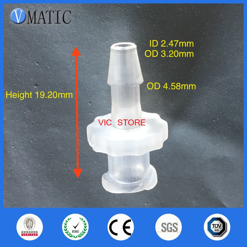 

Free Shipping 100Pcs/Lot 1/8 Inch Barb Female Luer Tapered Syringe Fitting (Polyprop) Luer Lock Tapered Connector