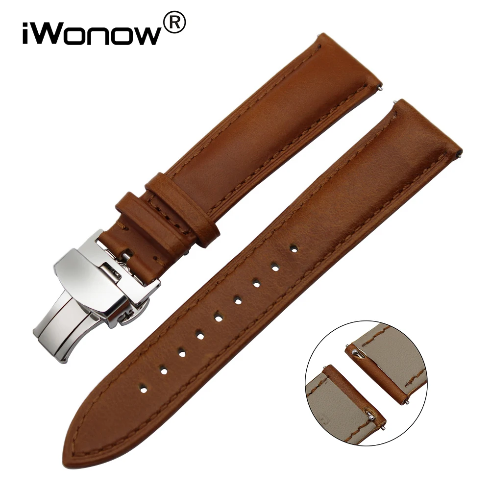 Italian Genuine Leather Watch Band Quick Release Strap for Moto 360 2