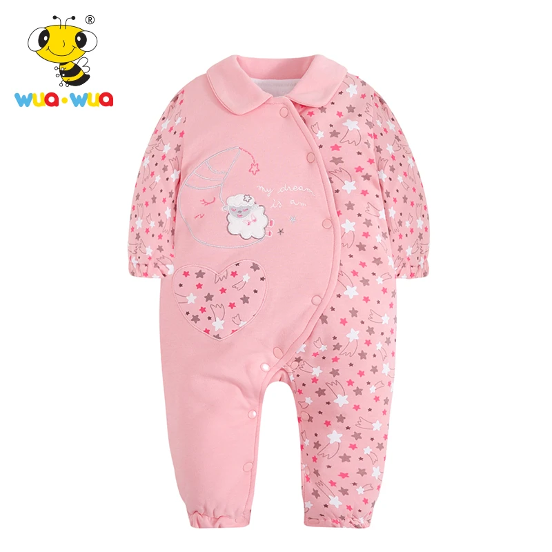 Invierno algodón bebé mamelucos bebé da vuelta abajo ropa solo pecho traje de bordado manga larga set producto|baby rompers|cotton baby romperromper suit - AliExpress