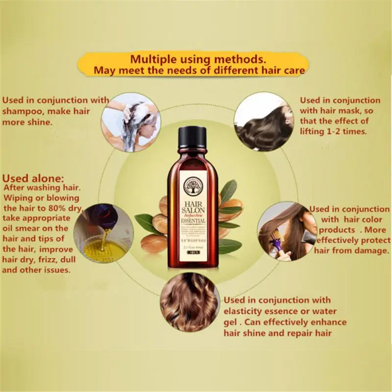 Многофункциональный Уход за волосами марокканское аргановое масло без примеси эфирное масло для сухих типов волос 60 мл кондиционеры