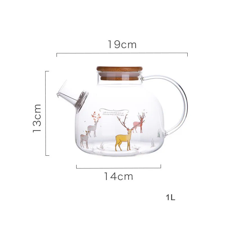 High Borosilicate Glass Tea Pot Transparent Infuser Handmade Flower Tea Set Heat Resistant Strainer Kongfu Tea Flower Tea Kettle