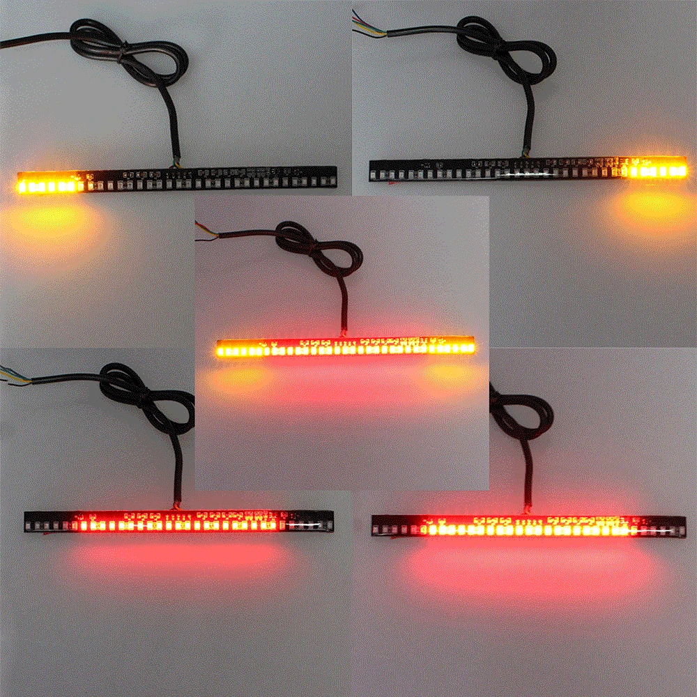 

2xTurn Tail Brake Universal Motorcycle Light Strip Stop Signal 33LED Integrated LED Light Strip For HONDA Suzuki Kawasaki Harley