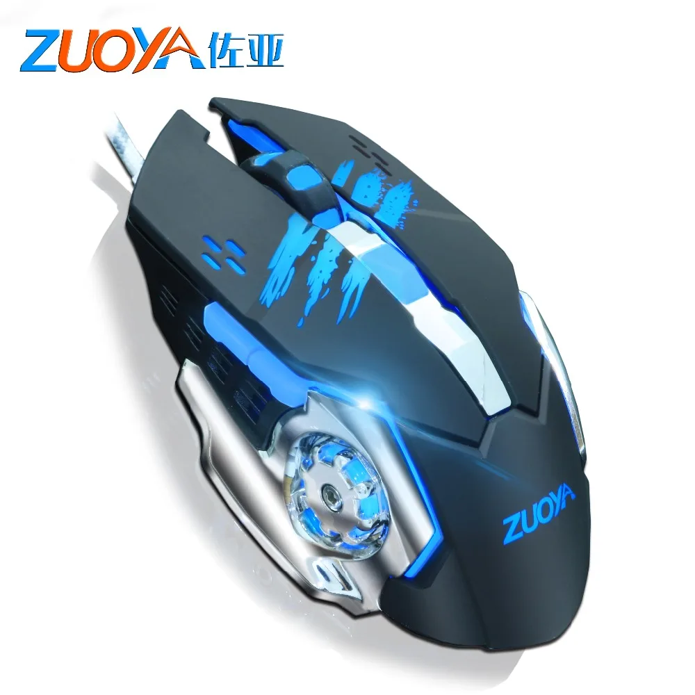 ZUOYA игровая мышь 5500 DPI Mause 6 кнопок USB проводная светодиодный оптическая для ПК